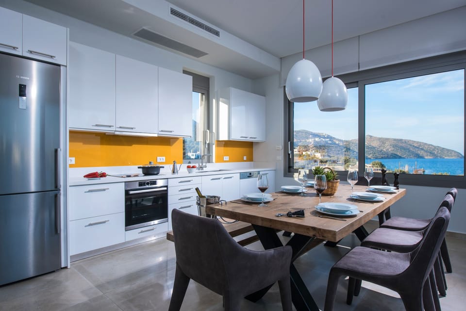 Villa | Private kitchen | Fridge, microwave, oven, stovetop