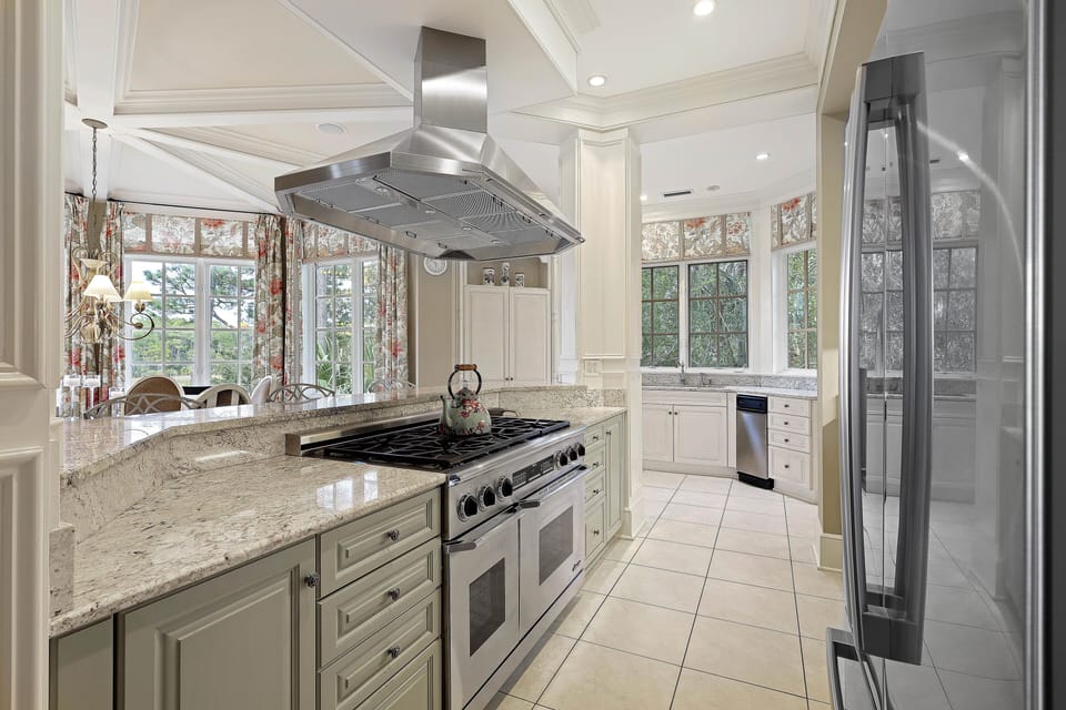 Gourmet kitchen.