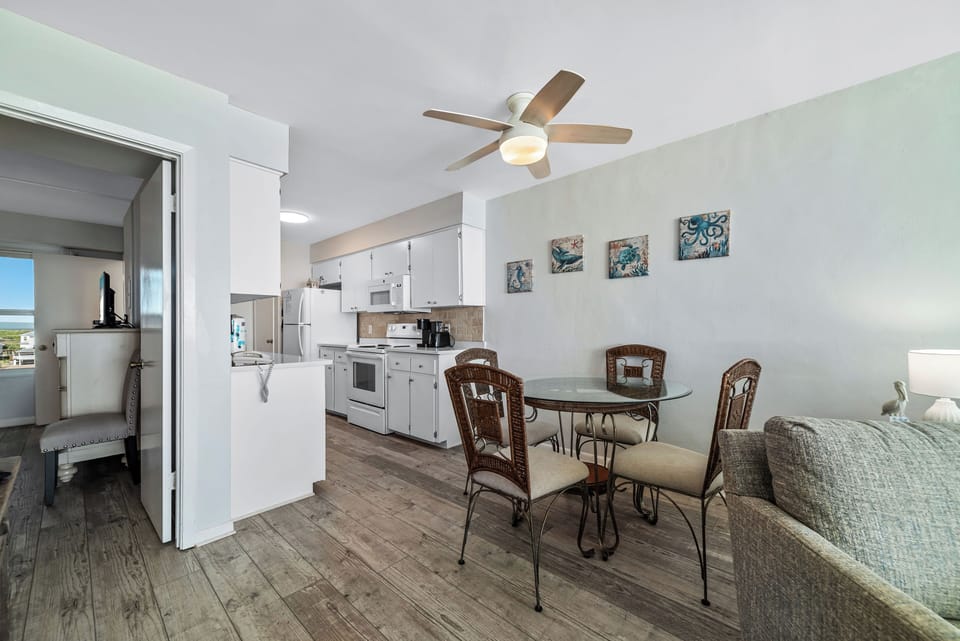 Dining area and kitchen