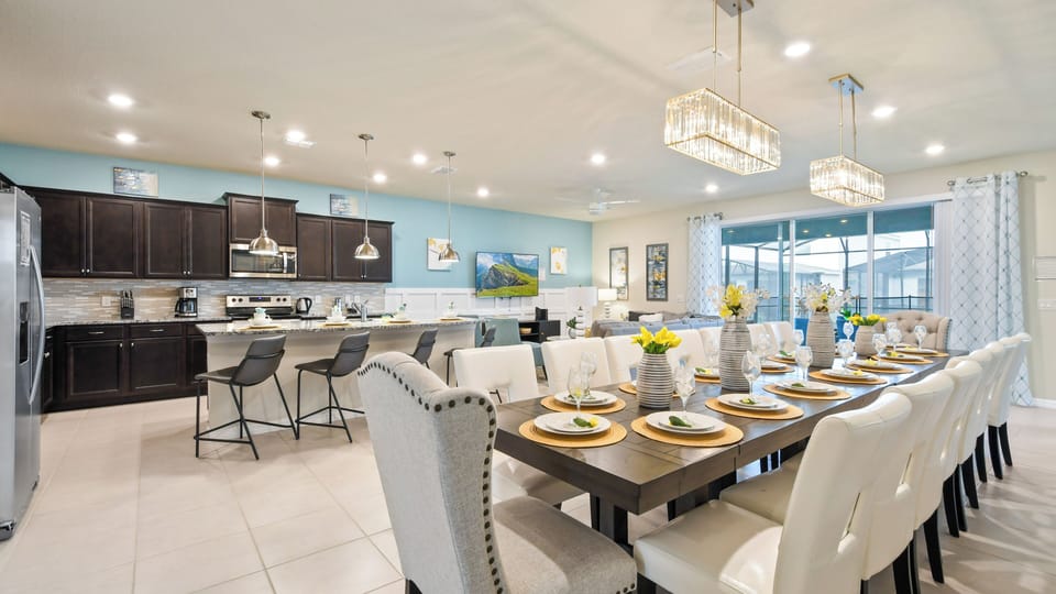 The large dining table is here for your wonderful family feast