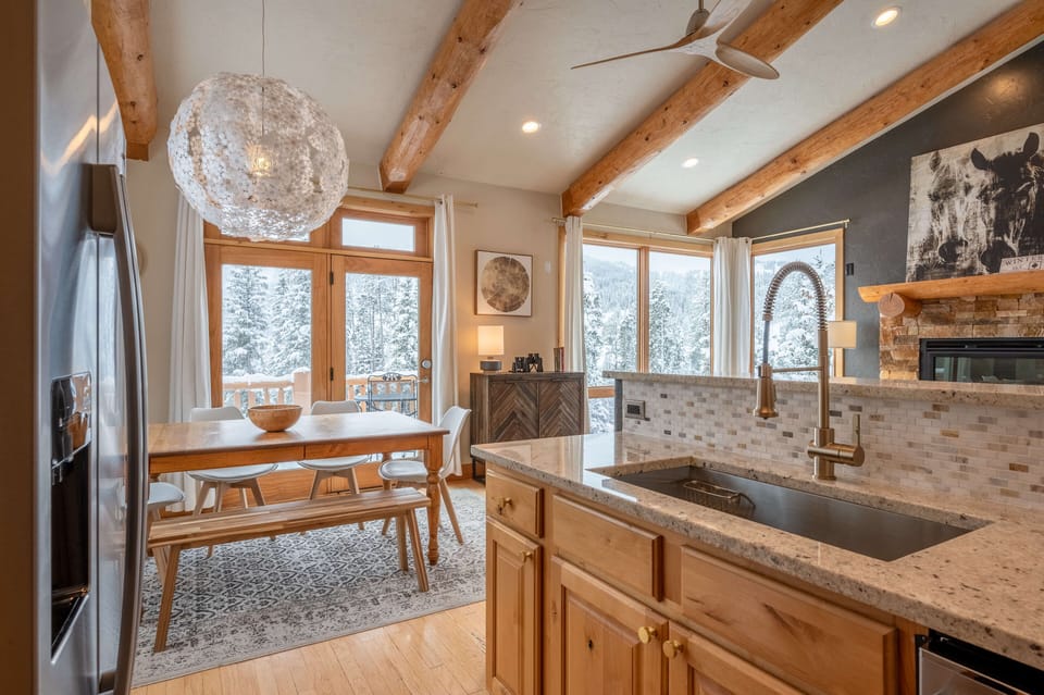 Head into the open kitchen off the living room