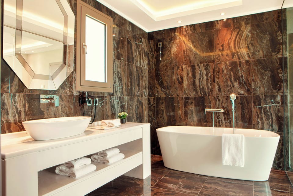 Royal Villa, 2 Bedrooms, Private Pool | Bathroom | Designer toiletries, hair dryer, bathrobes, slippers