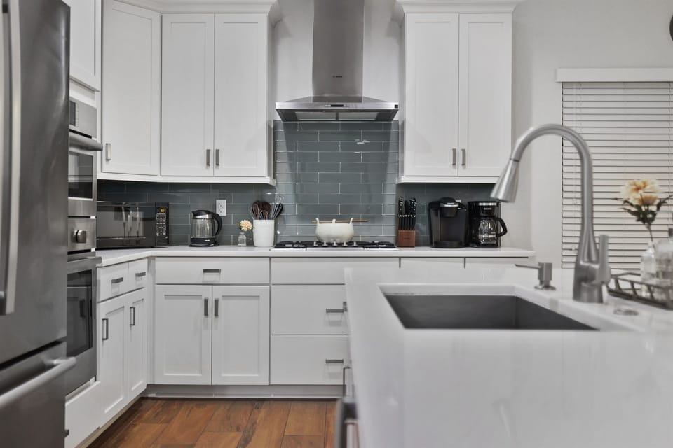 Beautiful, fully stocked kitchen with everything you need.  Designed for cooking, gathering, and enjoying meals together.