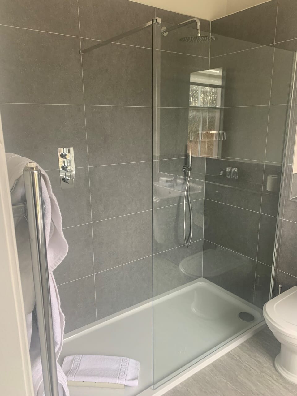 Free toiletries, hair dryer, towels