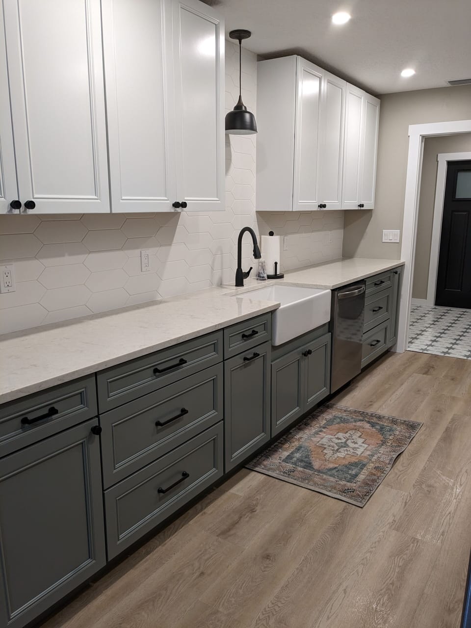 Large kitchen with plenty of counterspace for prep work.