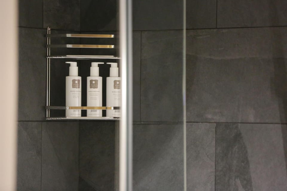 Free toiletries, hair dryer, bathrobes, towels