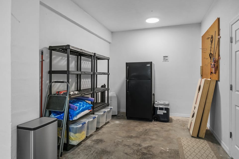 Extra down stairs refrigerator to keep those beverages frosty. 