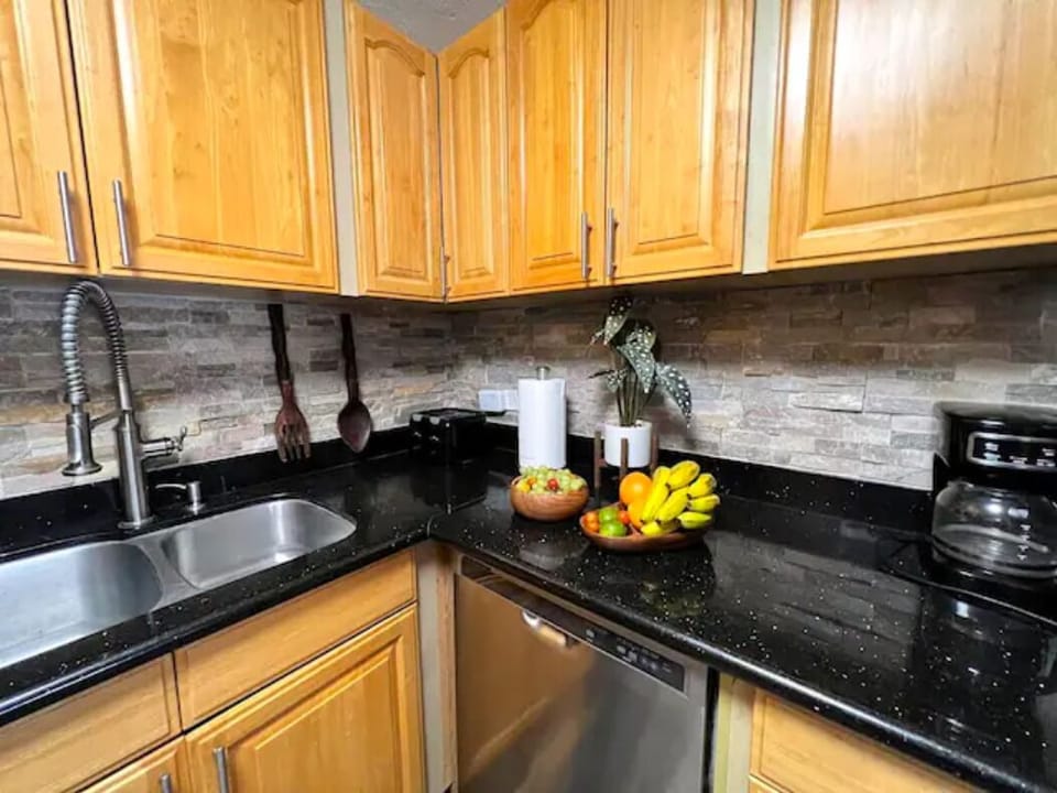 Kitchen- stove microwave, dishwasher 
