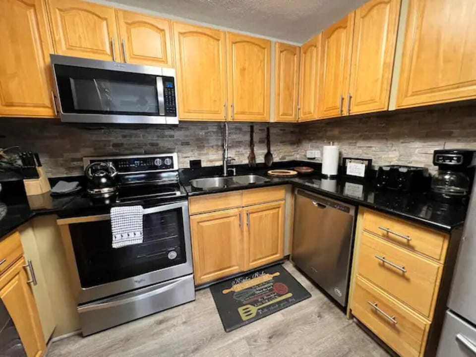 Kitchen- stove microwave, dishwasher 