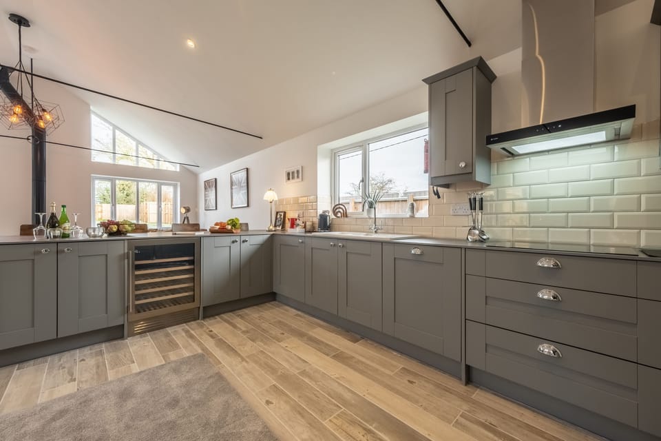 The kitchen area