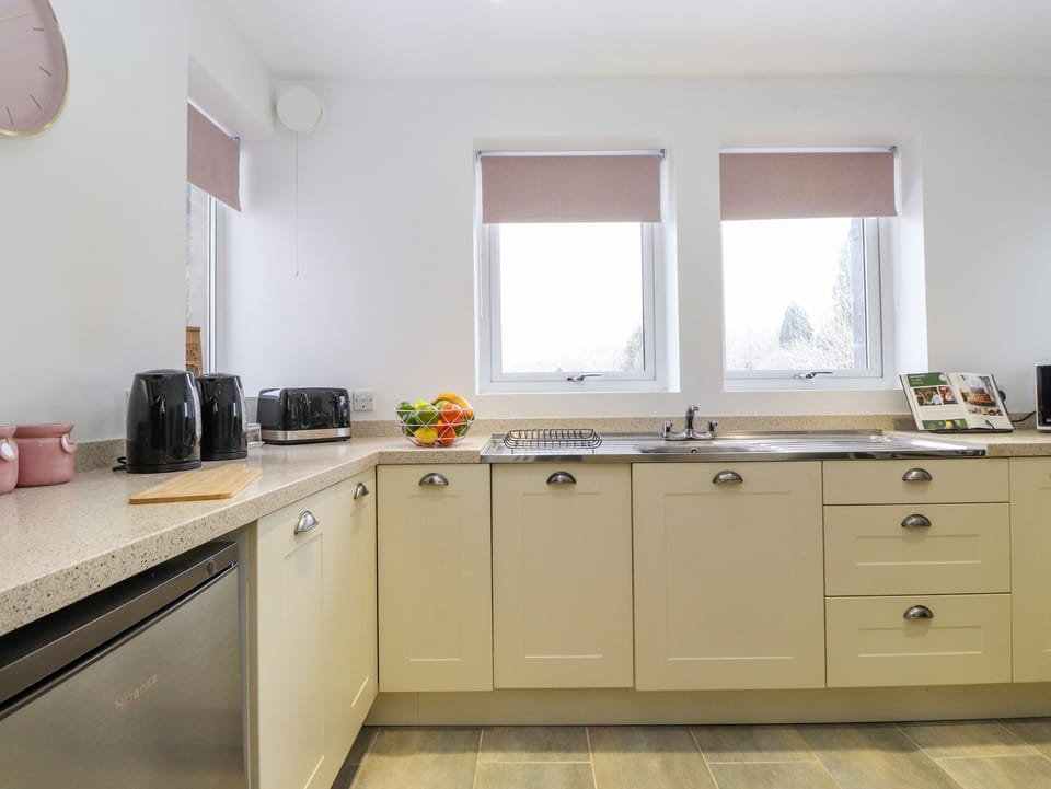 Fridge, dishwasher, electric kettle, toaster