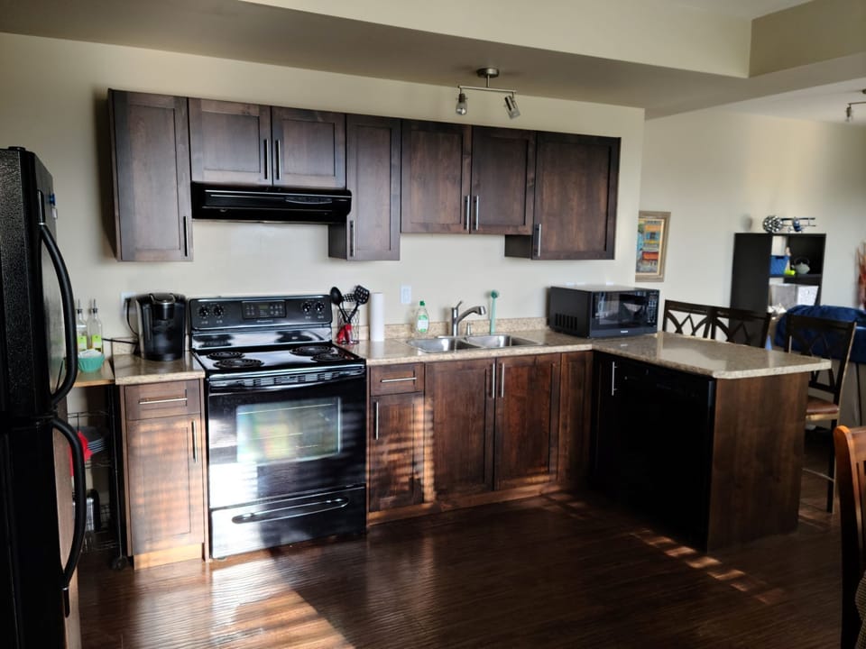 fully stocked kitchen.