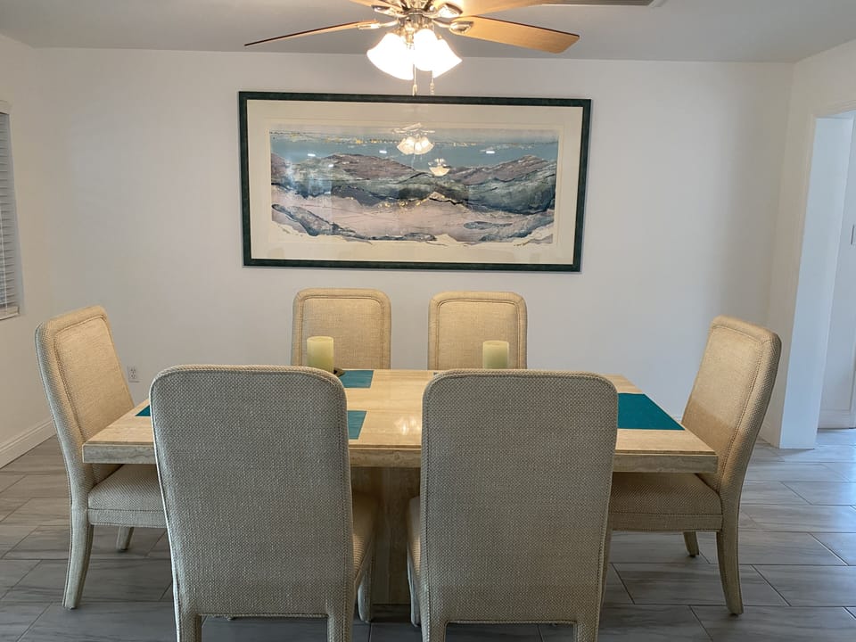 Travertine dining table 