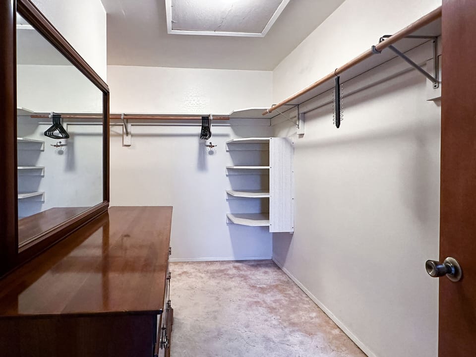 The master bedroom's huge walking closet