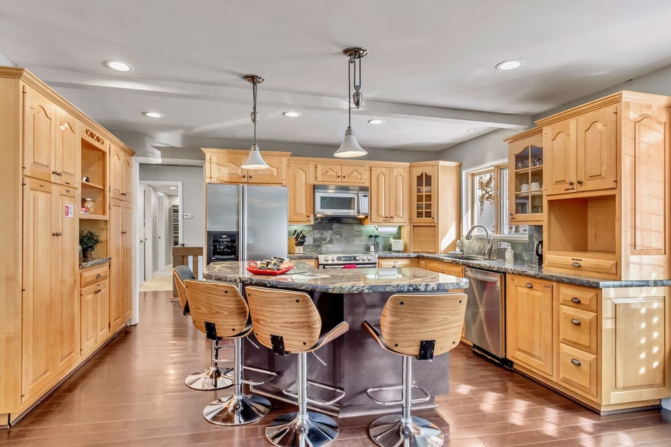 The kitchen is set up for delicious meals—pots, pans, basics—it's right here.
