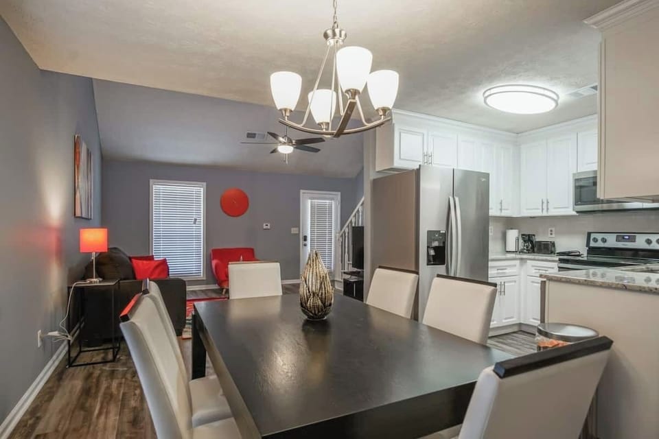 Elegant dining area with seating for six