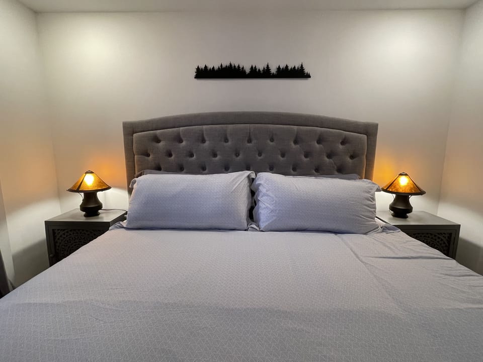 Master Bedroom Suite - King Sized bed with recessed lighting