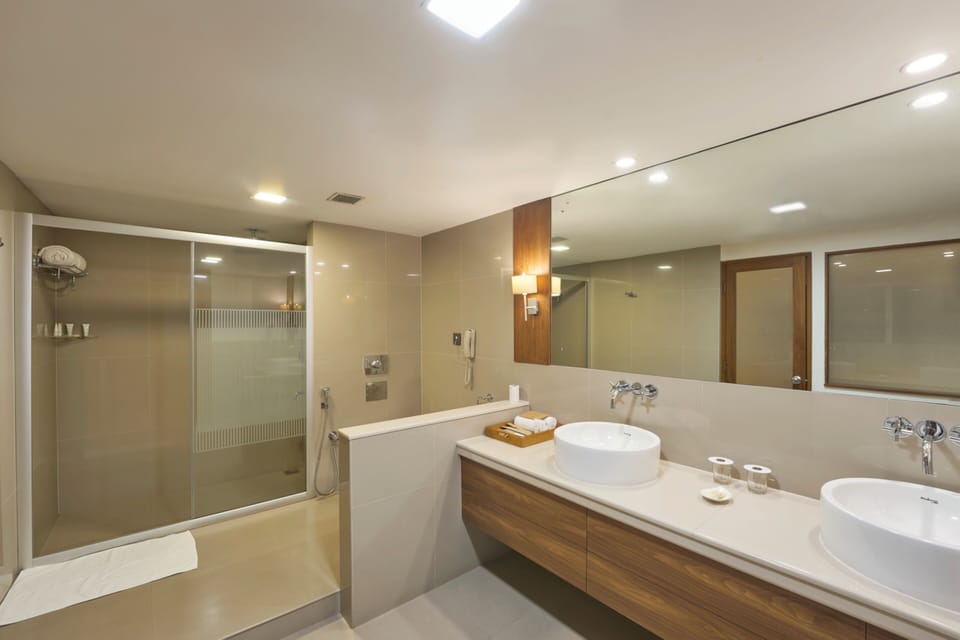 Suite | Bathroom | Free toiletries, hair dryer, bathrobes, slippers
