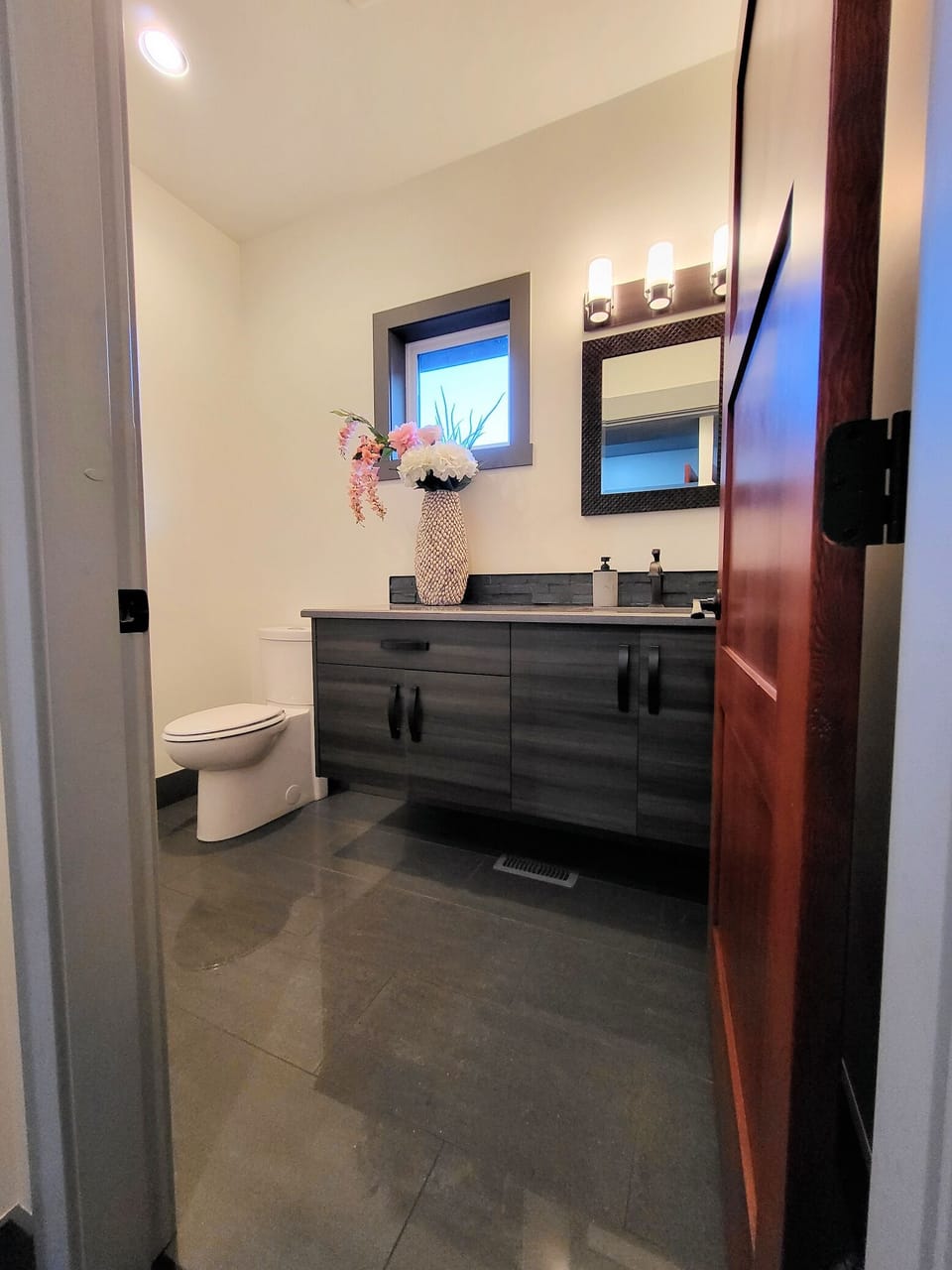Powder room on second level