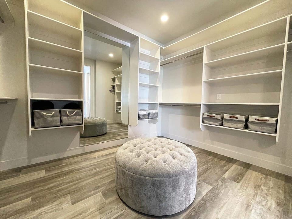 Step into the master closet, where storing your clothes has never looked so good!