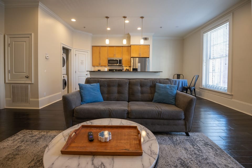 Enjoy a comfortable stay with ample seating & a large TV for your entertainment.