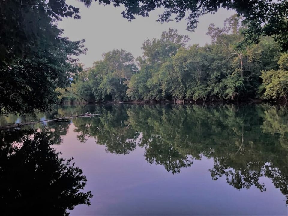 View from Annie Oakley dock at dusk