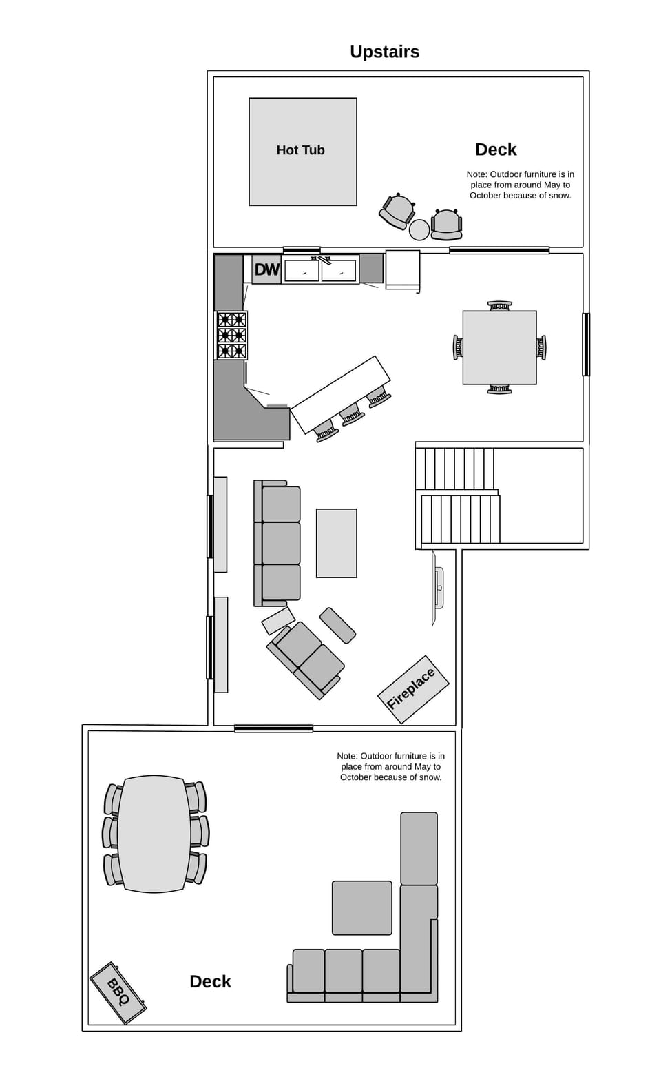 Map of upper floor layout