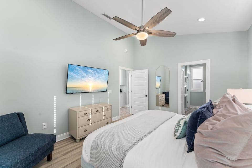 Embrace quiet time as you close the door and sink into a cozy king bed