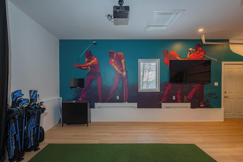 Private game and arcade room for nonstop entertainment.