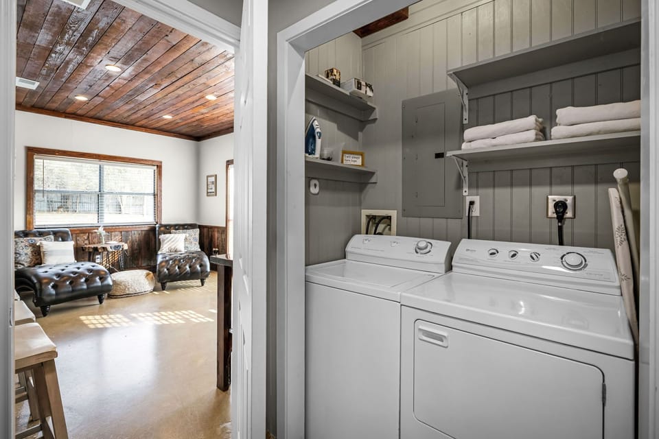 Convenient in-unit washer and dryer for longer stays or families.