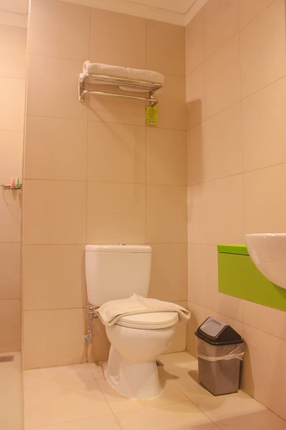 Shower, free toiletries, hair dryer, slippers