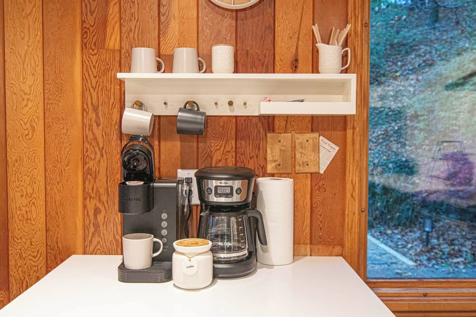Keurig and traditional coffee pot, including a starter batch of K-cups and ground coffee, are available to kick start your morning.