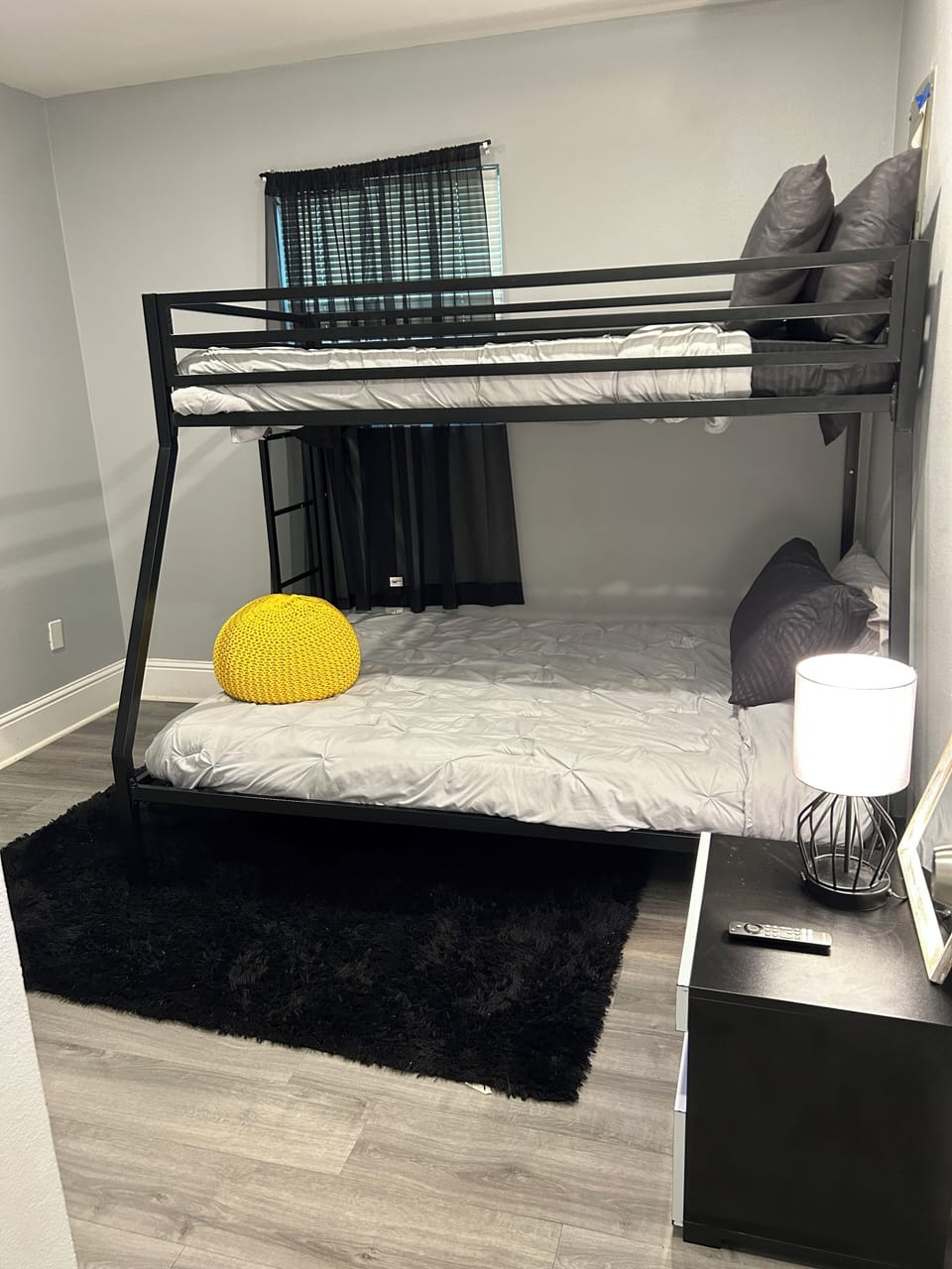 First bedroom off the hall with Twin and Full bunk bed combo 