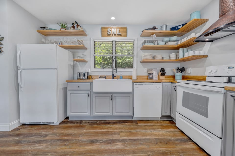 Unique open cabinetry!