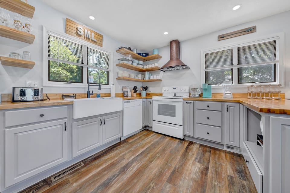 All of our rental homes feature fully stocked kitchens.