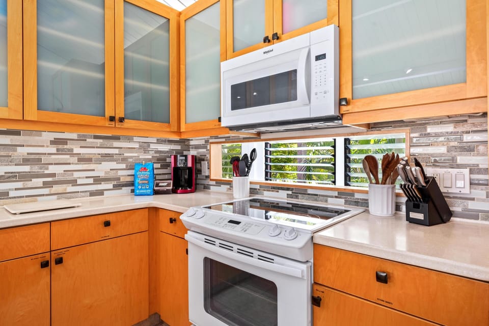 Jalousie windows provide a nice flow through breeze.