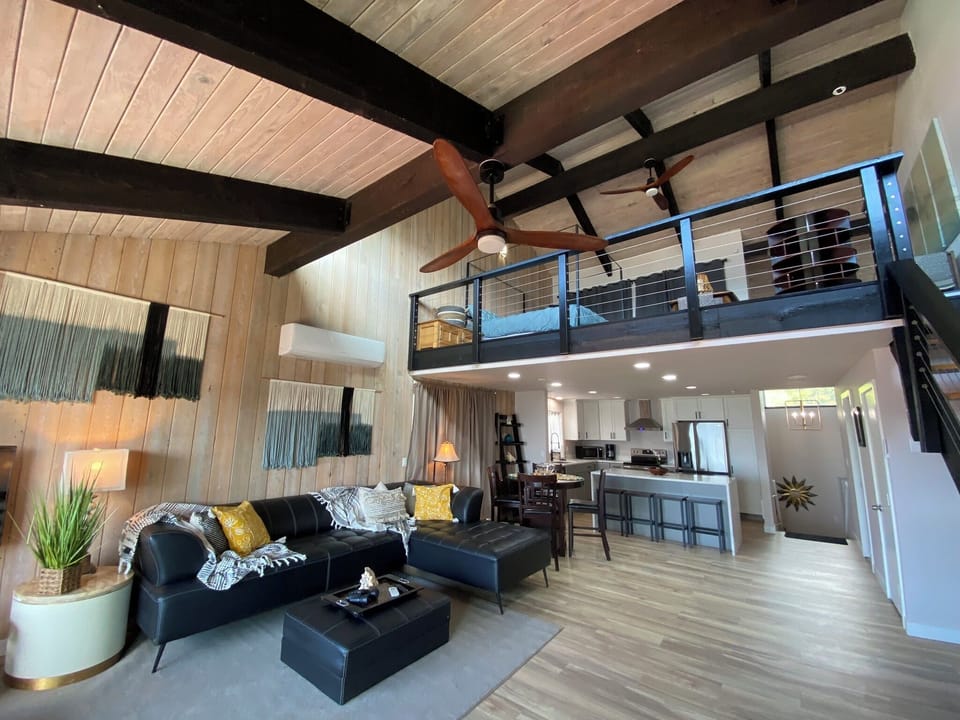 An open floor-plan enables socializing while enjoying a fabulous view.
