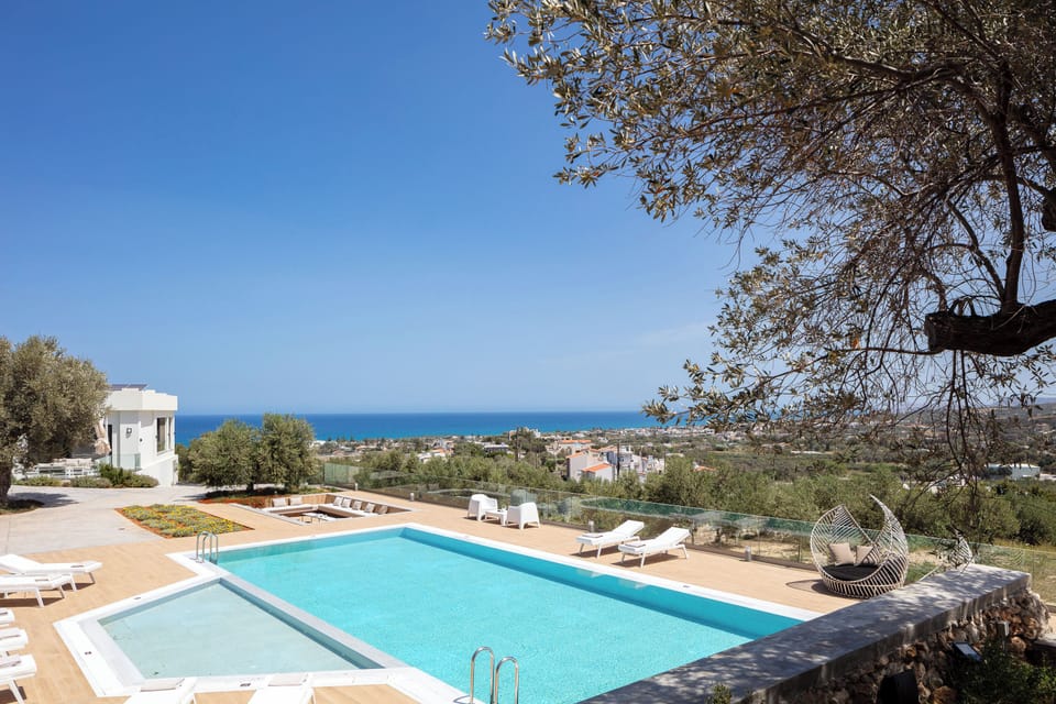 Private outdoor pool with sea view.