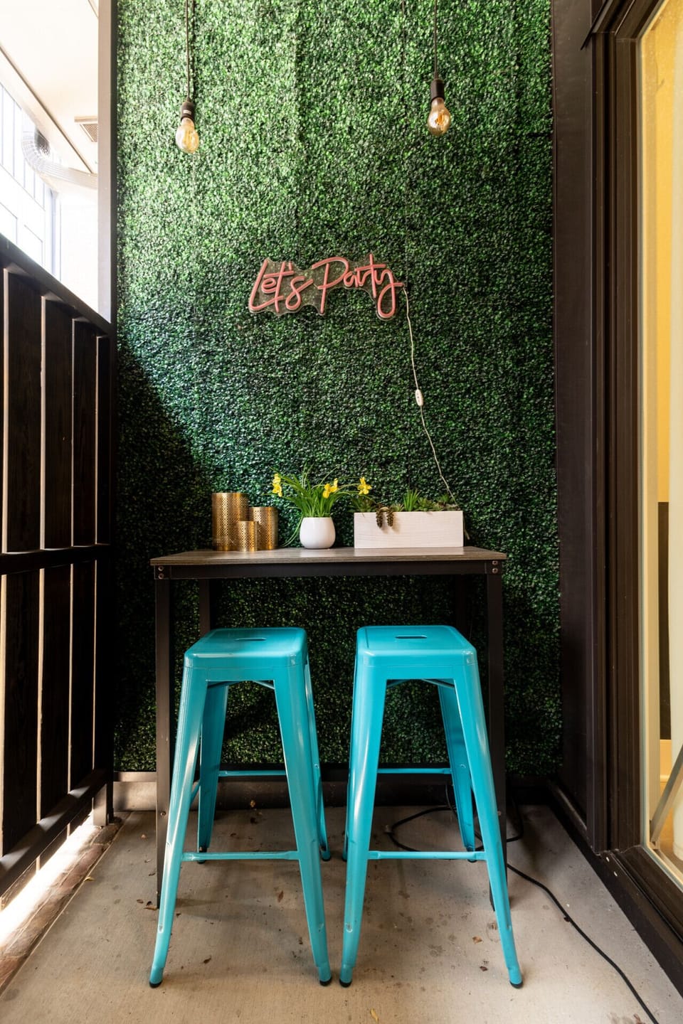 Enjoy fresh air and extra space on the back patio.