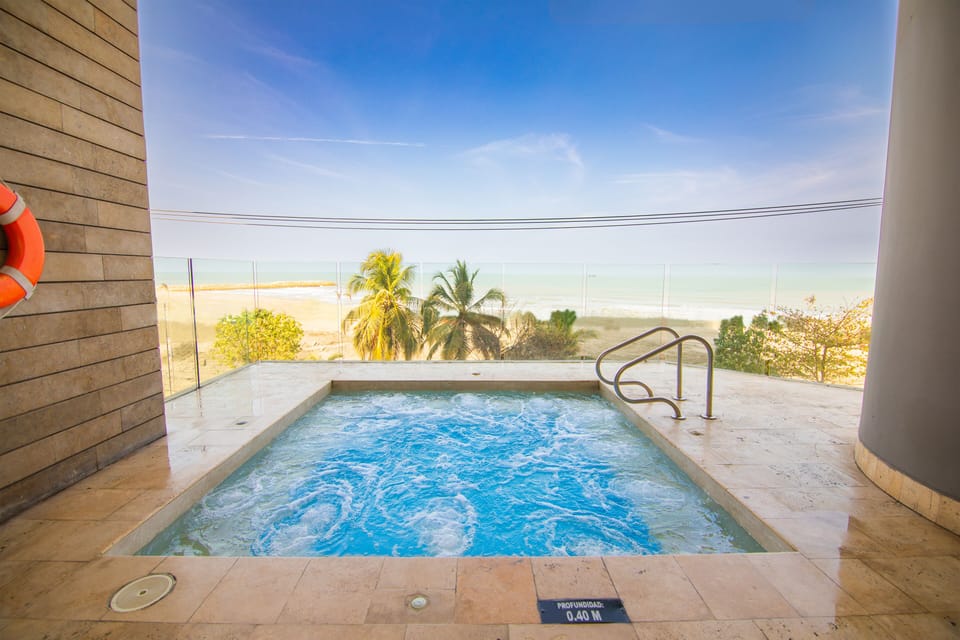 the jacuzii on the 3rd floor and beach view