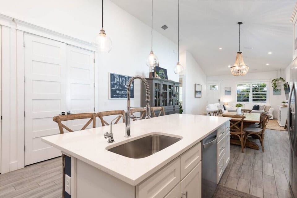 The vaulted ceilings add to the luxury experience you will have at Clover Cottage