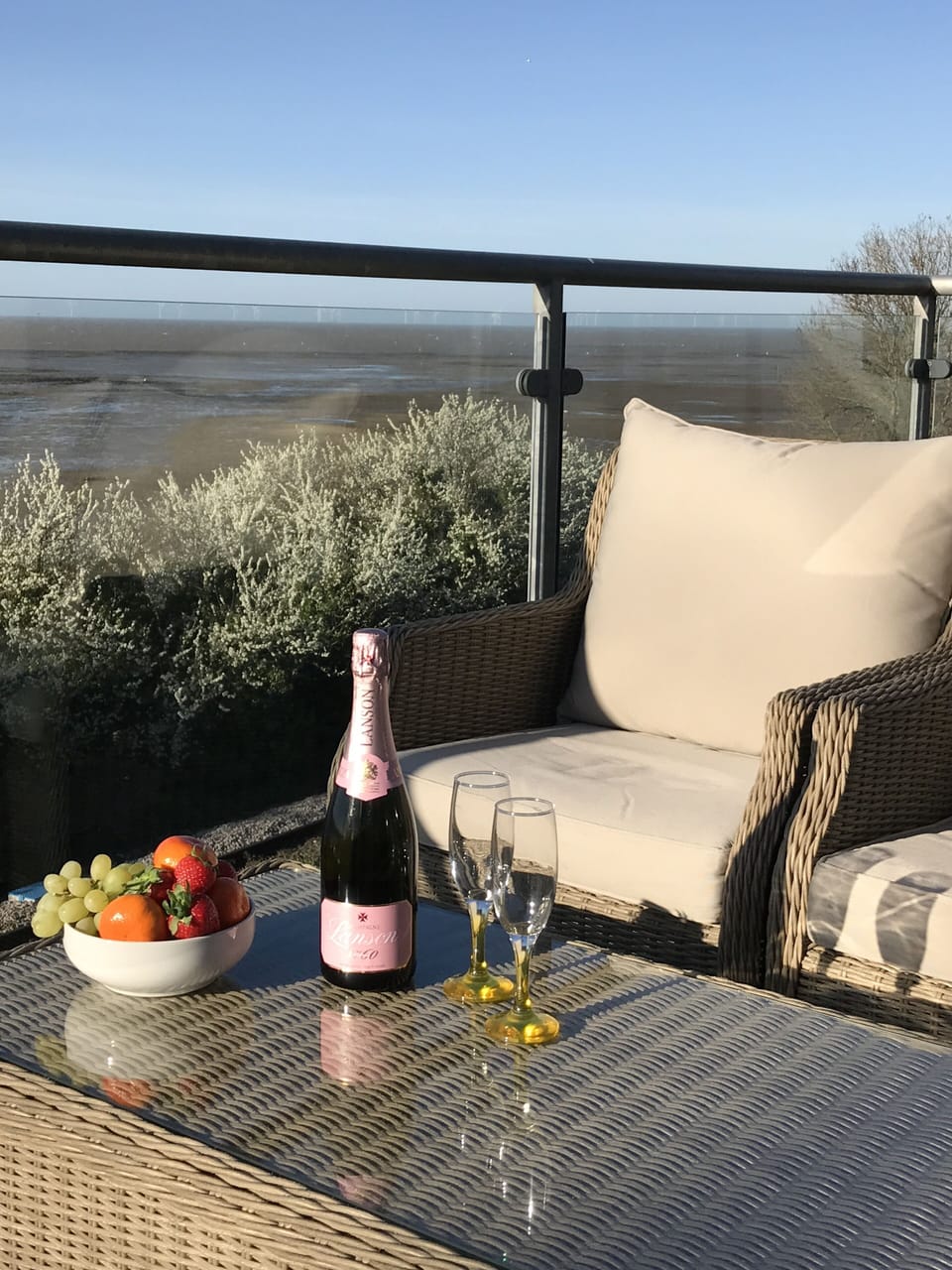 Constantly changing sea views from the deck as the tides change.