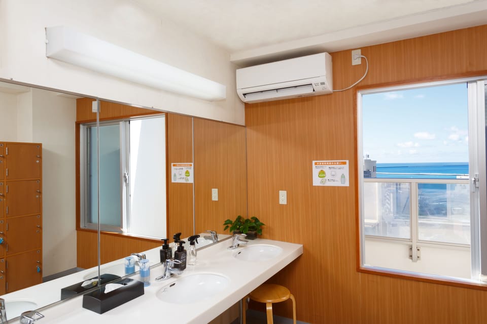 Combined shower/tub, hair dryer, slippers, electronic bidet