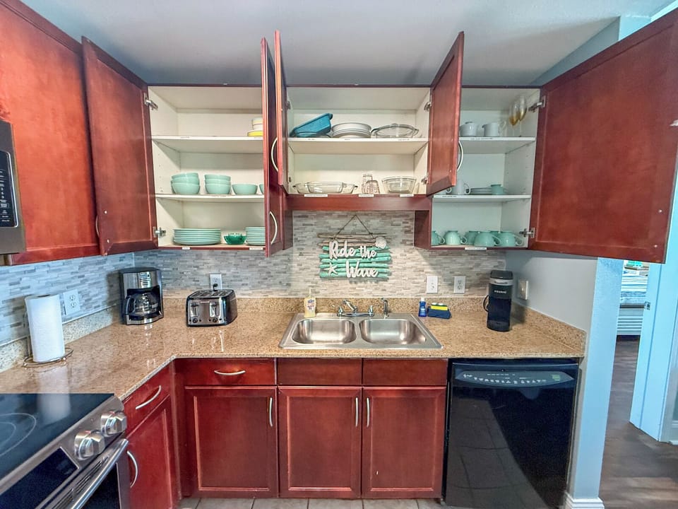 Yaya has a stocked kitchen as I love to cook in my home away from home!
