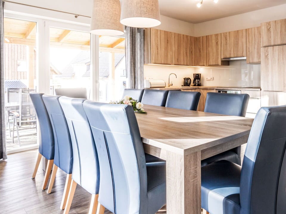 Table, Furniture, Cabinetry, Countertop, Wood, Chair, Building, Lighting, Interior Design, Kitchen