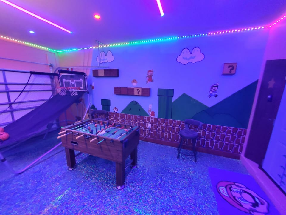 Super Mario Game Room with Foosball