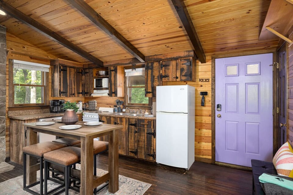 Our kitchen has closed cabinets for that clean, uncluttered look.