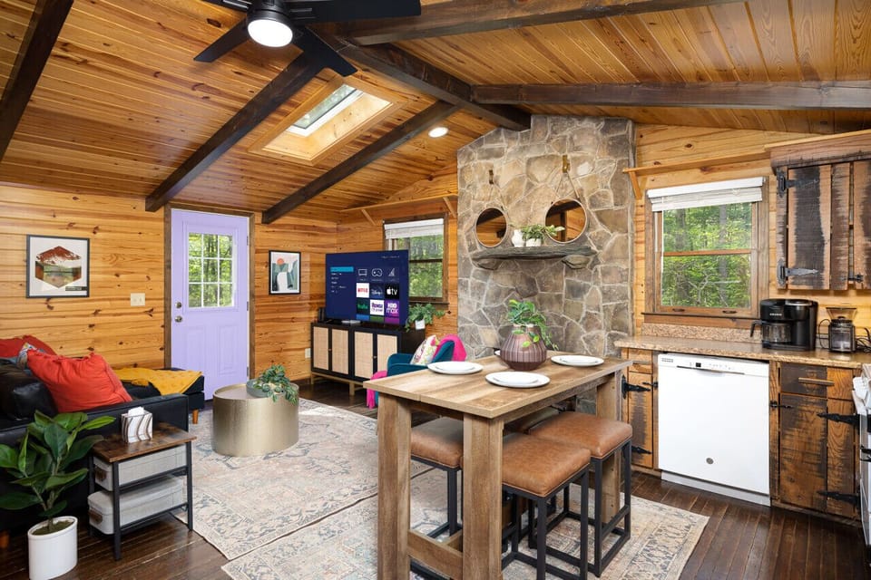 Our dining table can comfortably sit 4 people.