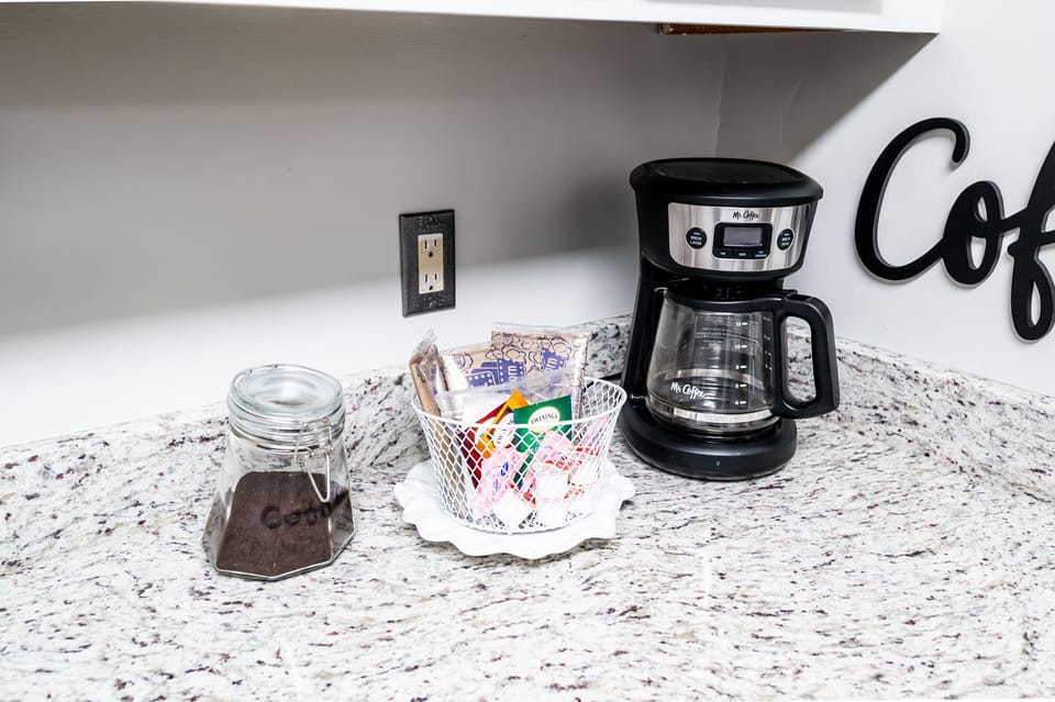 Coffee, creamer and tea provided