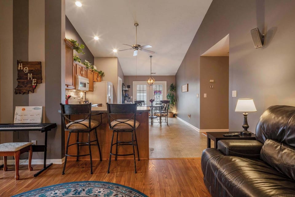 Spacious, open living area with smart TV and inviting seating for the whole group.